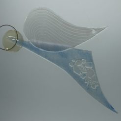Glasengel Engel Flug Kristall hellblau 2