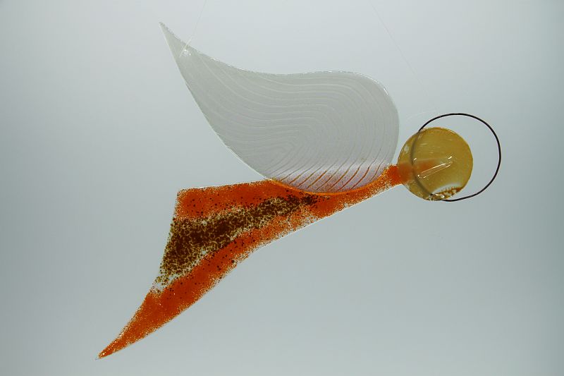 Glasengel Engel Flug orange braun 1