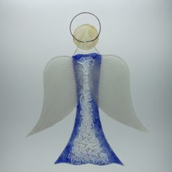 Glasengel Engel groß Kristall blau 3