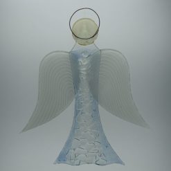 Glasengel Engel groß Kristall hellblau 3
