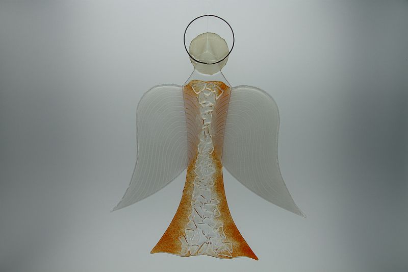 Glasengel Engel groß Kristall orange 3