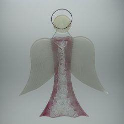 Glasengel Engel groß Kristall rosa 3