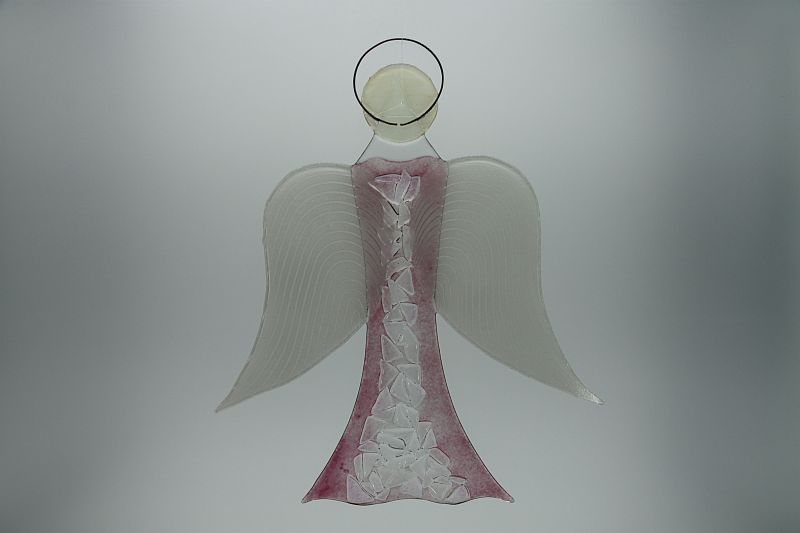 Glasengel Engel groß Kristall rosa 3