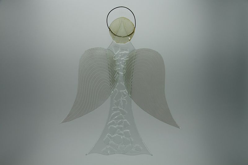 Glasengel Engel groß Kristall transparent 1