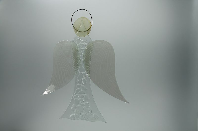 Glasengel Engel groß Kristall transparent 2