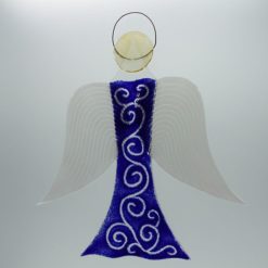 Glasengel Engel groß dunkelblau barock 1 2