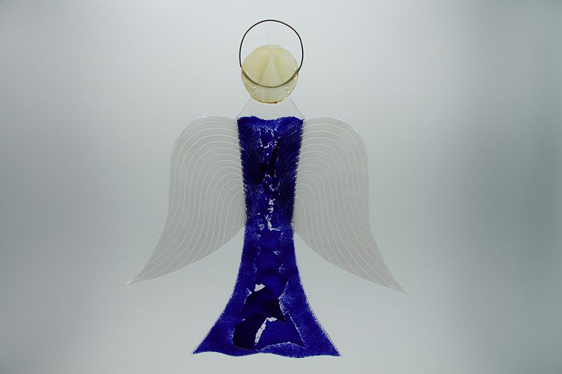 Glasengel Engel groß dunkelblau blau 1 1
