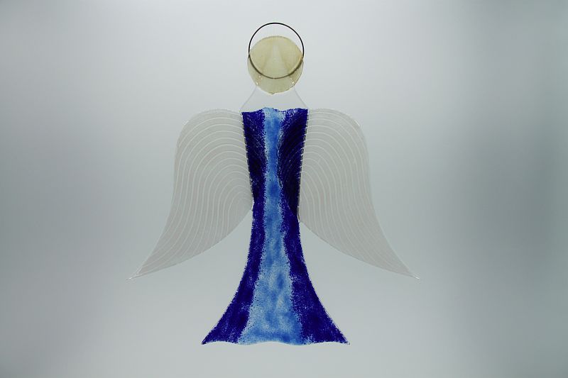 Glasengel Engel groß dunkelblau blau 2 1