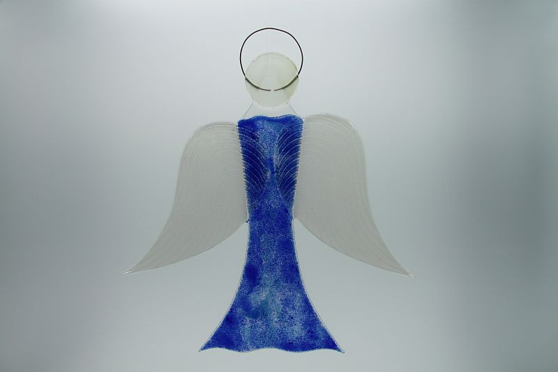 Glasengel Engel groß dunkelblau blau 3 1
