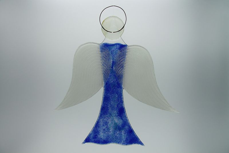Glasengel Engel groß dunkelblau blau 3 3