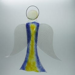 Glasengel Engel groß dunkelblau gelb 2