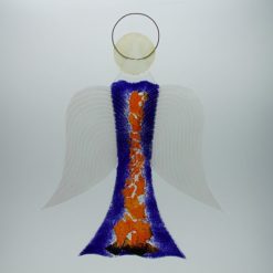 Glasengel Engel groß dunkelblau orange 1