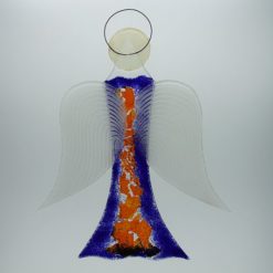 Glasengel Engel groß dunkelblau orange 3