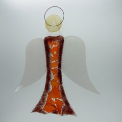 Glasengel Engel groß dunkelrot orange 2