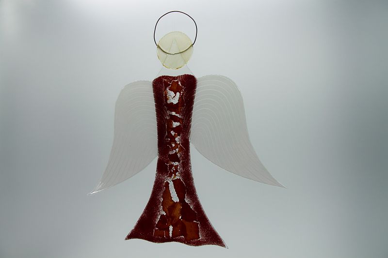 Glasengel Engel groß dunkelrot rot 1 2