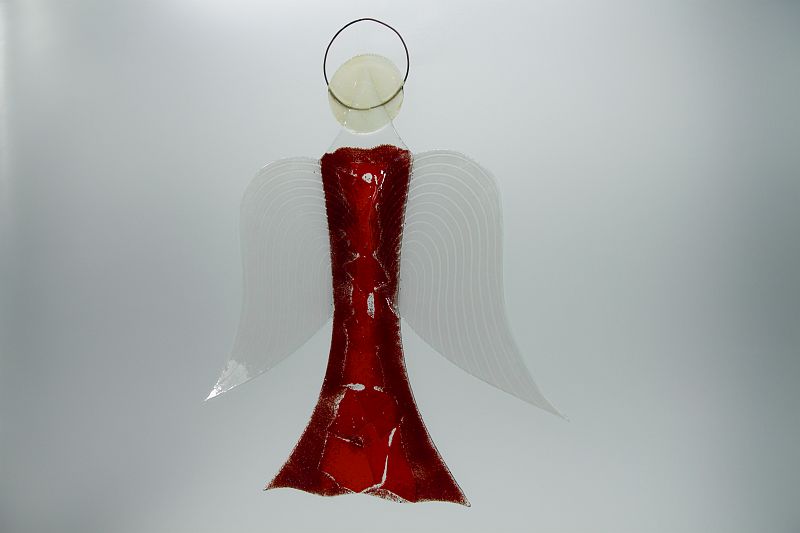 Glasengel Engel groß dunkelrot rot 2 2