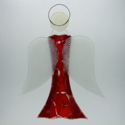 Glasengel Engel groß dunkelrot rot 2 3