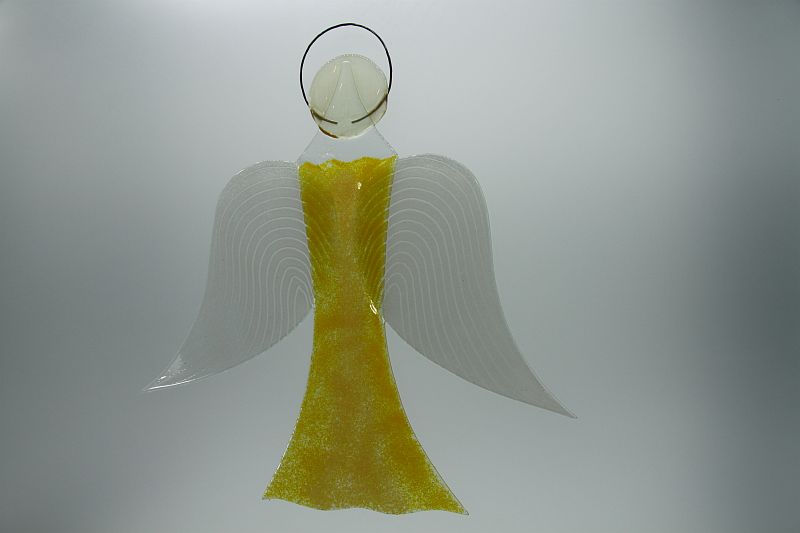 Glasengel Engel groß gelb 2