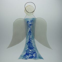 Glasengel Engel groß hellblau blau 3