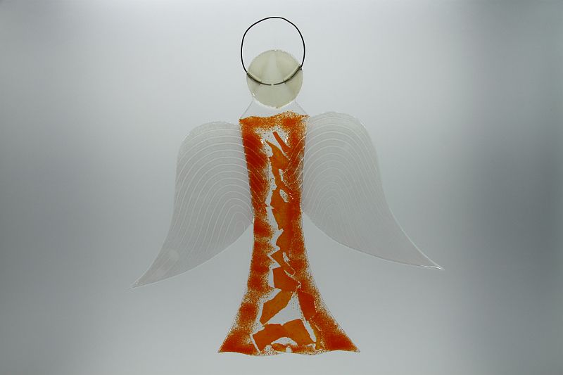 Glasengel Engel groß orange 1