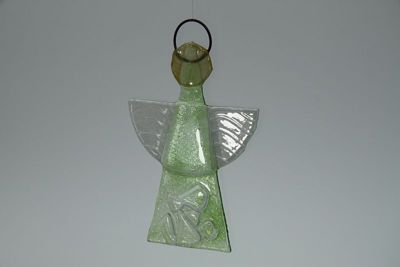 Glasengel Engel klein Kristall Grün 3
