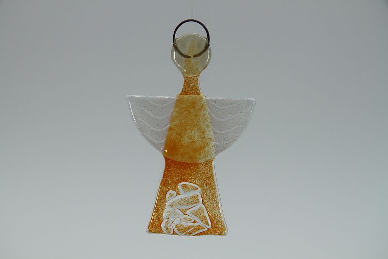 Glasengel Engel klein Kristall Orange 1