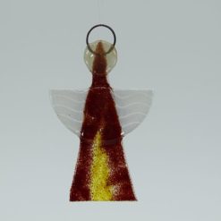 Glasengel Engel klein dunkelrot gelb 1