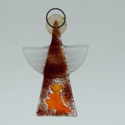 Glasengel Engel klein dunkelrot orange 1 2