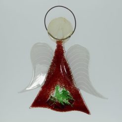 Glasengel Engel mittel dunkelrot grün 3