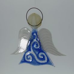 Glasengel Engel mittel hellblau barock 3