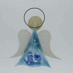 Glasengel Engel mittel hellblau blau 1