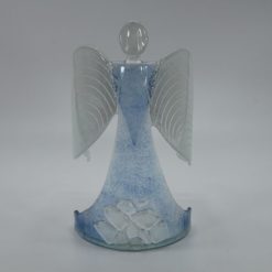 Glasengel Engel stehend Kristall hellblau 1