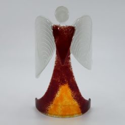 Glasengel Engel stehend dunkelrot orange 1