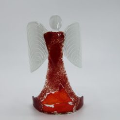 Glasengel Engel stehend dunkelrot rot  1 1