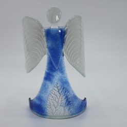 Glasengel Engel stehend hellblau Baum 1