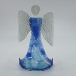Glasengel Engel stehend hellblau blau 1