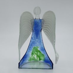 Glasengel Engel stehend hellblau grün 3