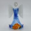 Glasengel Engel stehend hellblau orange 1