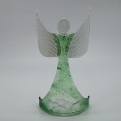 Glasengel Engel stehend oben Kristall grün 1