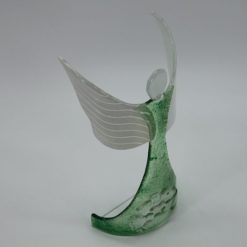 Glasengel Engel stehend oben Kristall grün 4