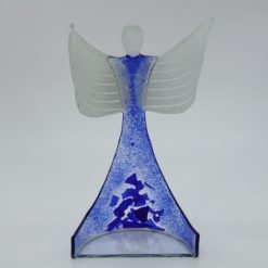 Glasengel Engel stehend oben dunkelblau blau 1 3