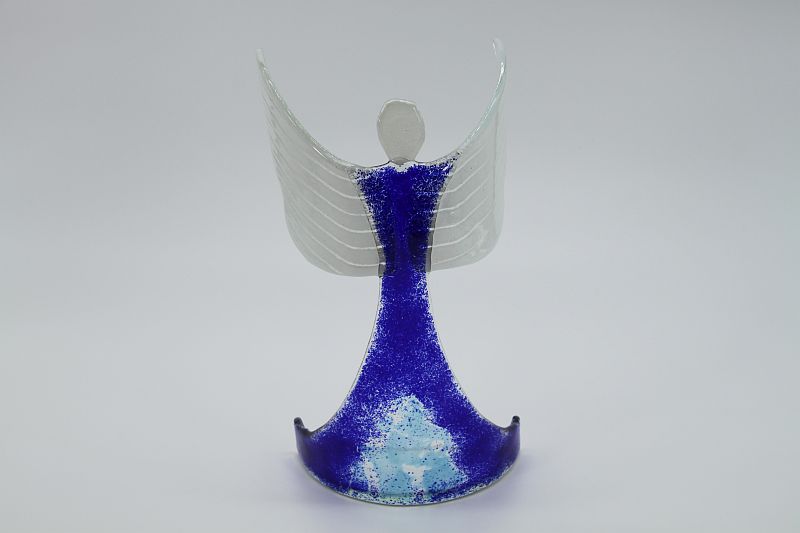Glasengel Engel stehend oben dunkelblau blau 3 1