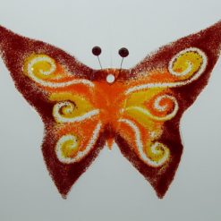 Glasbild Glasschmetterling groß rot gelb 1