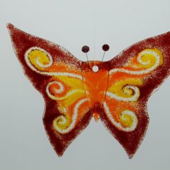 Glasbild Glasschmetterling groß rot gelb 3