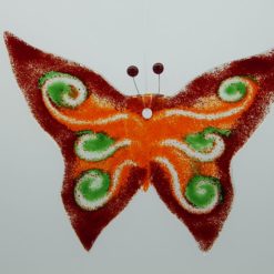 Glasbild Glasschmetterling groß rot grün 1