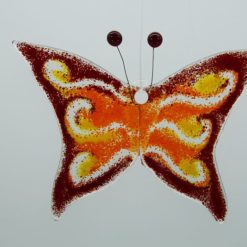 Glasbild Glasschmetterling klein dunkelrot orange 1