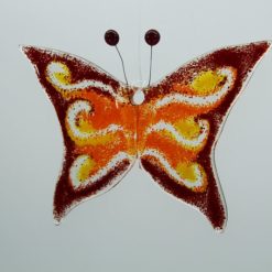 Glasbild Glasschmetterling klein dunkelrot orange 2