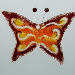 Glasbild Glasschmetterling klein dunkelrot orange 3