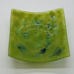 Glasschale eckig Metall grün 5