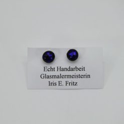 Glasschmuck Ohrstecker dunkelblau 1